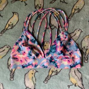 PINK Victoria Secret Colorful Strappy Sports Bralette bathing suit